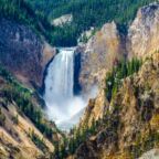 Landscape view at Grand canyon of Yellowstone, Wyoming, USA