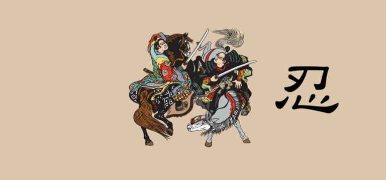 Eine Malerei von zwei auf Pferden kämpfenden Samurai als Titelbild zur Folge 85 – Die (wahrscheinlich) letzten Samurai